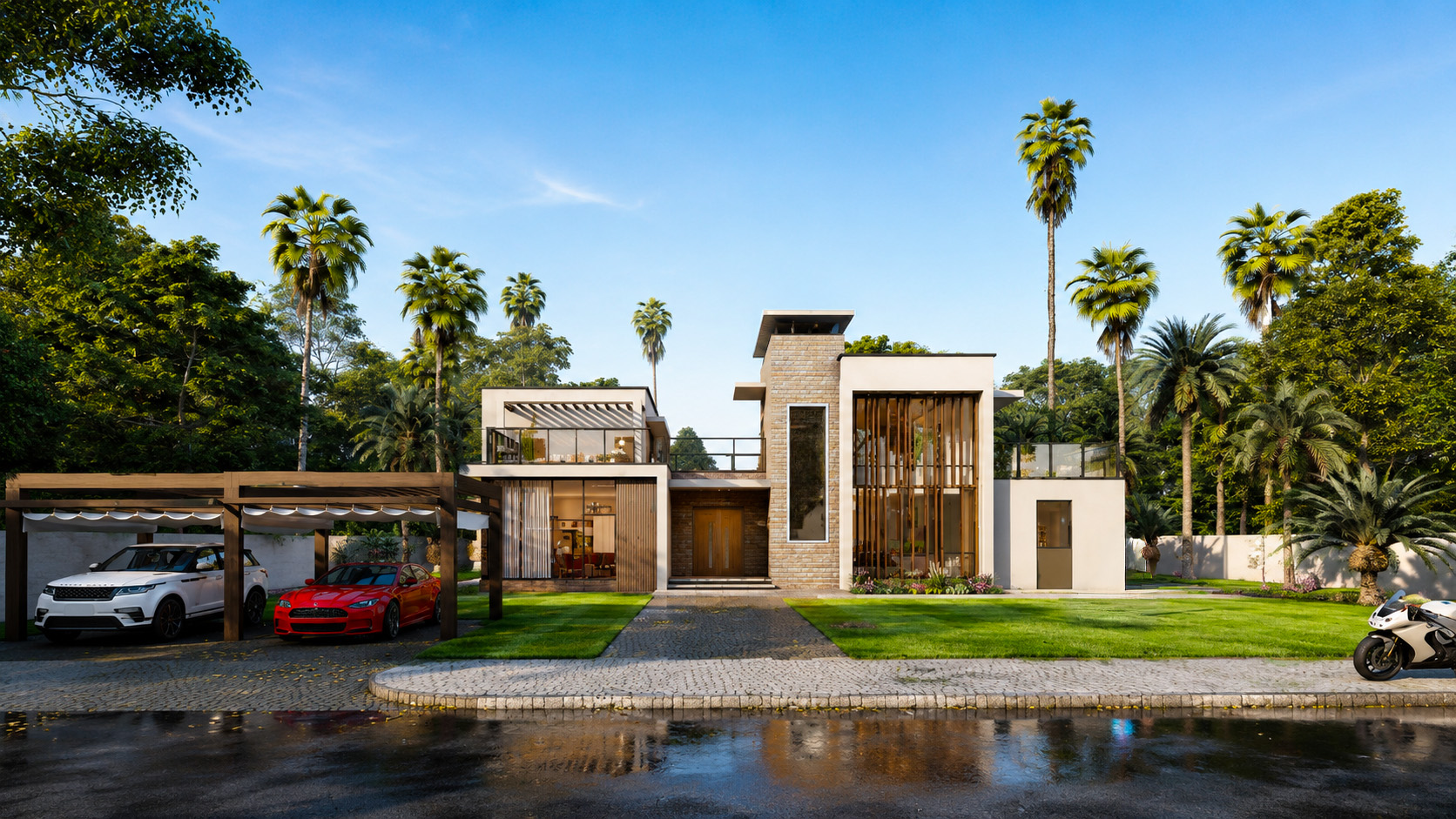 Front elevation of Al Khawanneej Villa