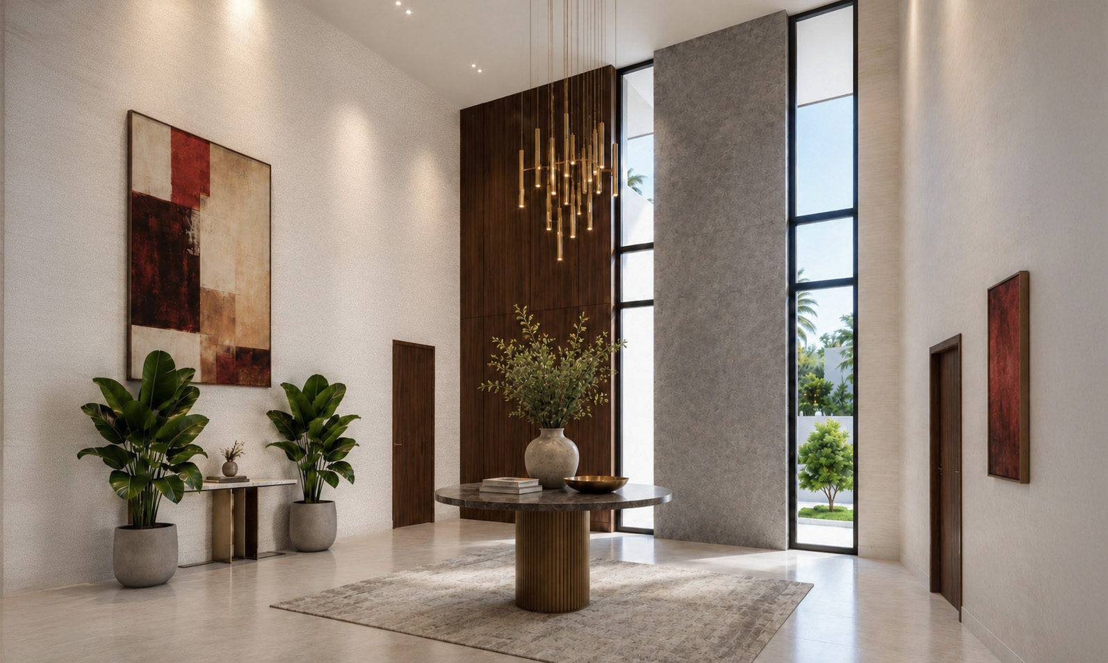 Double-height entrance hall of the Private Villa