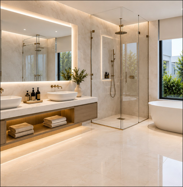 Tilal Al Ghaf Villa Modern Luxury sitting area with neutral seating